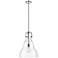Haverhill 14" Polished Nickel LED Stem Hung Pendant With Clear Shade
