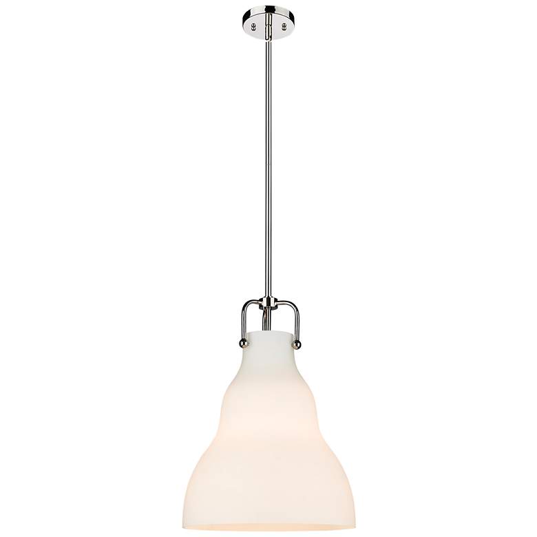 Image 1 Haverhill 14" Polished Nickel LED Stem Hung Pendant With Matte White S