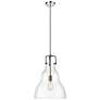 Haverhill 14" Polished Nickel Stem Hung Pendant With Clear Shade