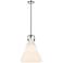 Haverhill 14" Polished Nickel Stem Hung Pendant With Matte White Shade