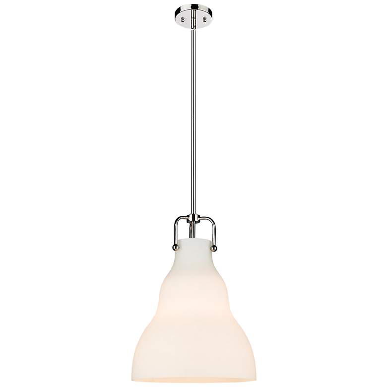Image 1 Haverhill 14" Polished Nickel Stem Hung Pendant With Matte White Shade