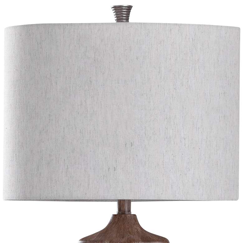 Image 2 Haverhill 31" Natural Brown Wood and Textured Silver Table Lamp more views