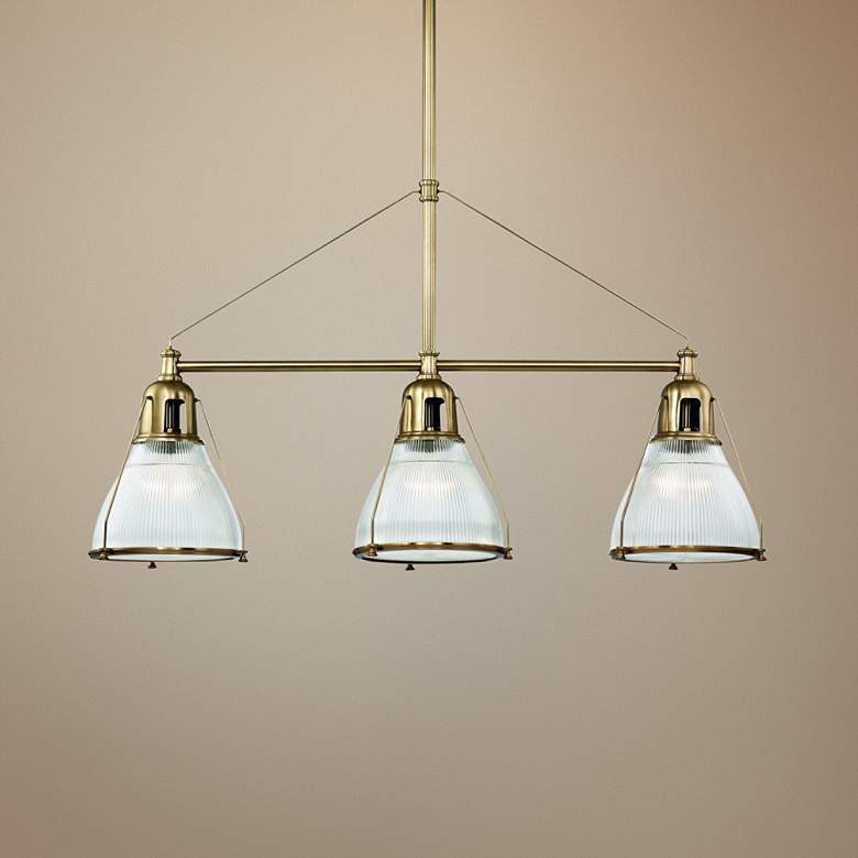 Image 1 Haverhill 48 inch Wide Aged Brass Kitchen Island Light Pendant