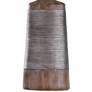 Haverhill Natural Brown Wood and Textured Silver Table Lamp
