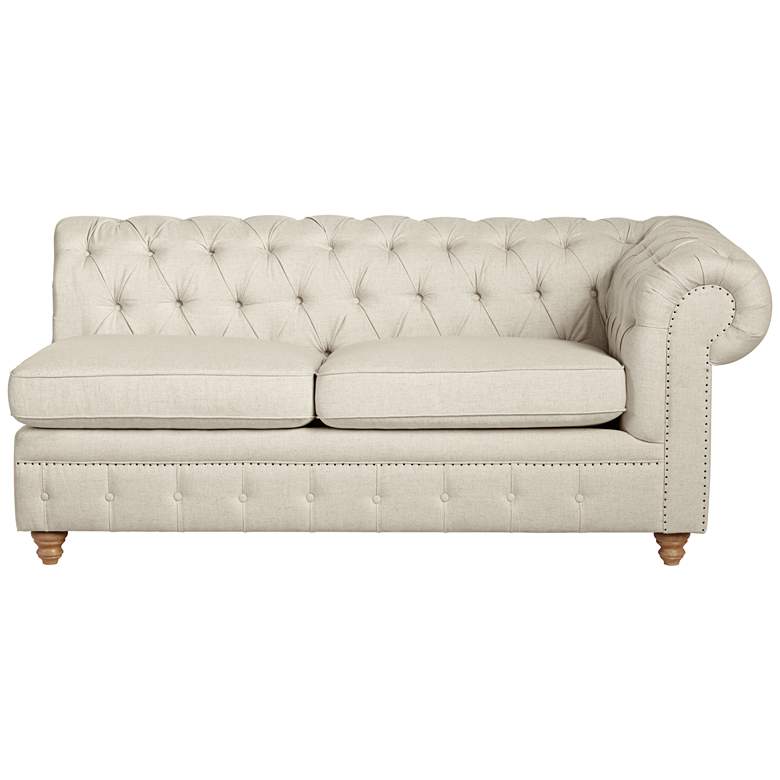 Image 1 Haverhill Tufted Natural Cream Linen Single-Arm Sofa
