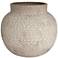 Havi 7"H White with Rust Antique Chevron Decorative Vase