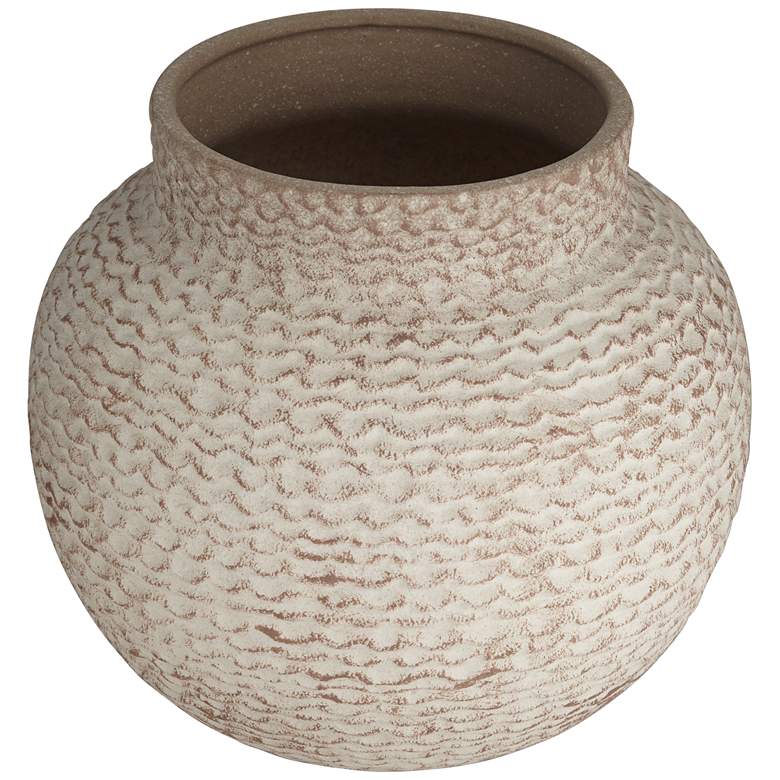 Image 5 Havi 7"H White with Rust Antique Chevron Decorative Vase more views
