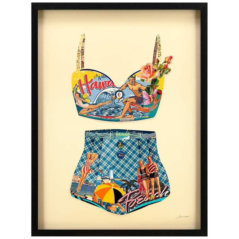 Image 2 Hawaii Beach 33" High Dimensional Collage Framed Wall Art