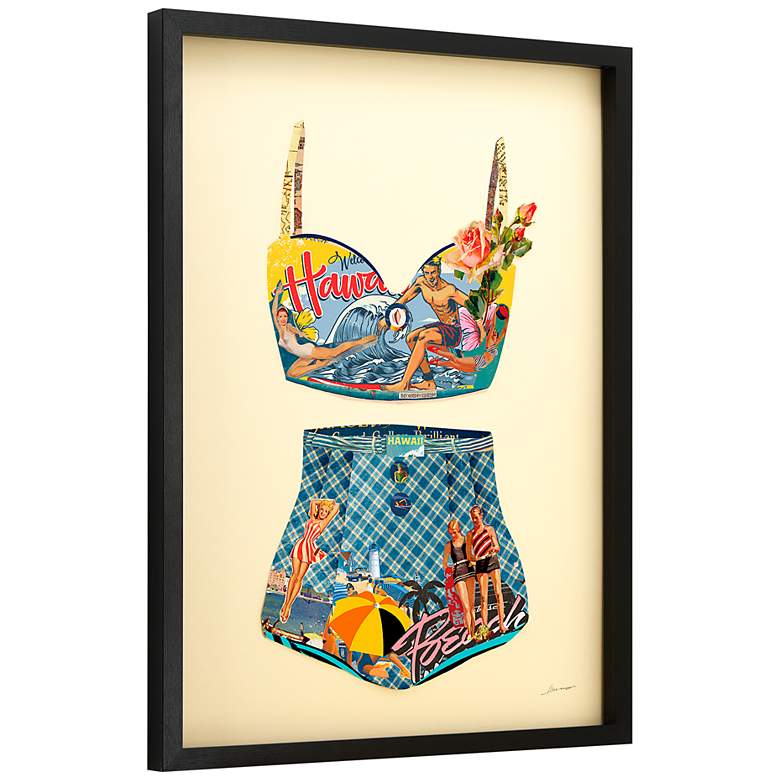 Image 3 Hawaii Beach 33 inch High Dimensional Collage Framed Wall Art more views