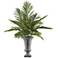 Hawaiian Palm Fronds 45" High Faux Plant in Gray Ceramic Urn