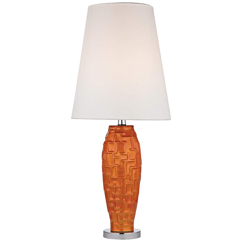 Image 1 Hawick Tangerine Orange Ceramic Table Lamp