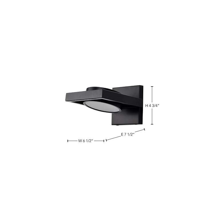 Image 2 Hawk 5" High Black LED Pivoting Head Wall Sconce more views
