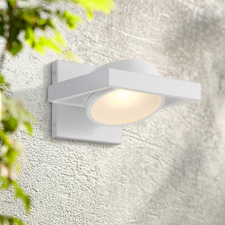 Image 1 Hawk 5" High White Metal LED Wall Sconce