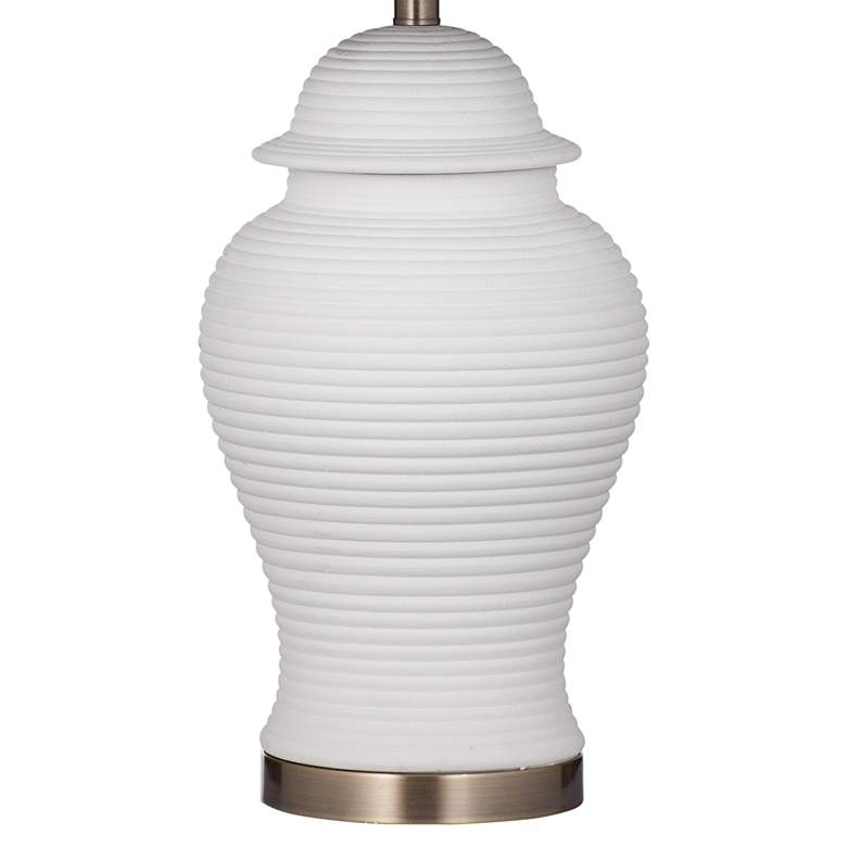 Image 4 Hawkesbury White Ribbed Ceramic Table Lamp more views