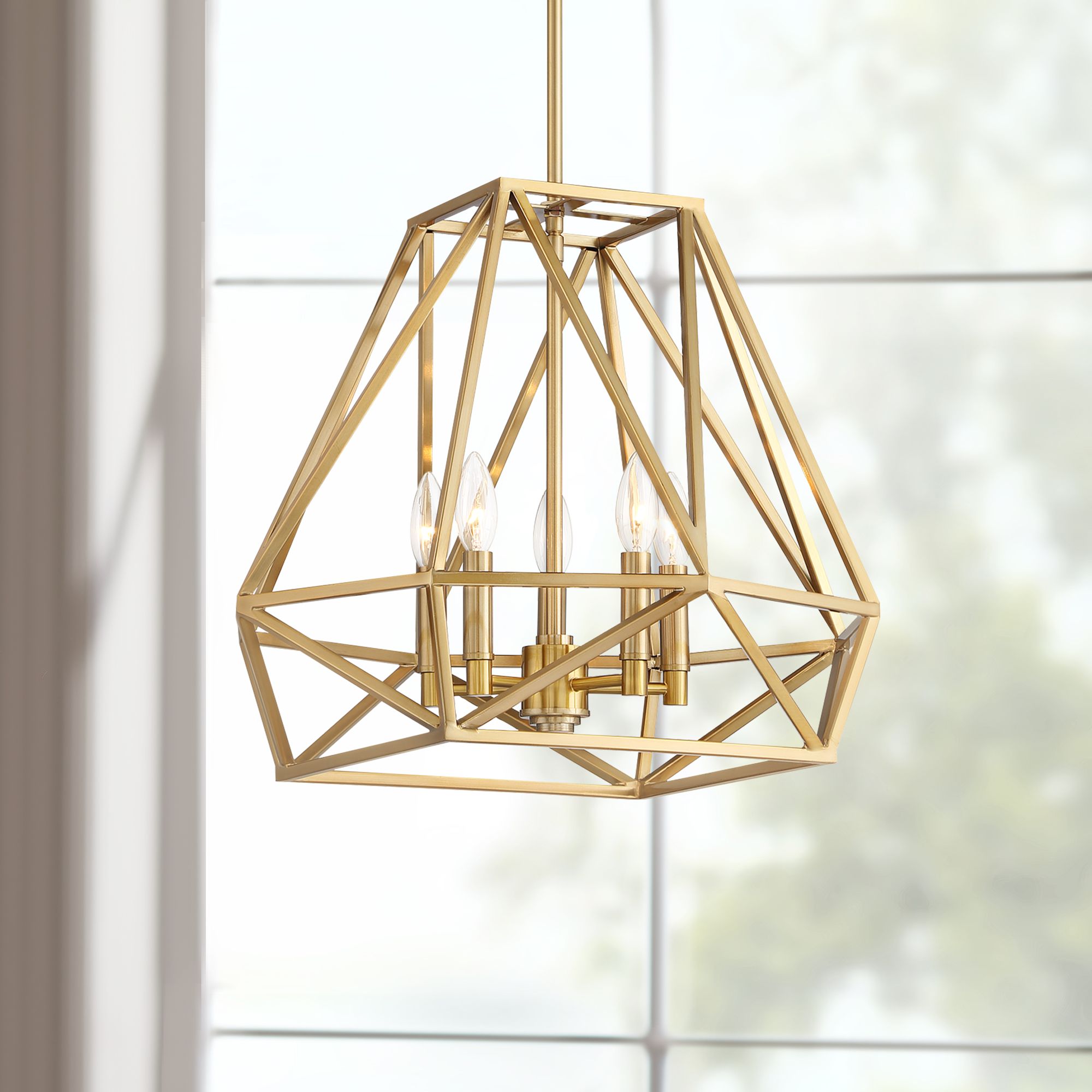 gold geometric ceiling light