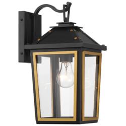 Hawkins 1 Light Matte Black + Textured Gold Outdoor Sconce