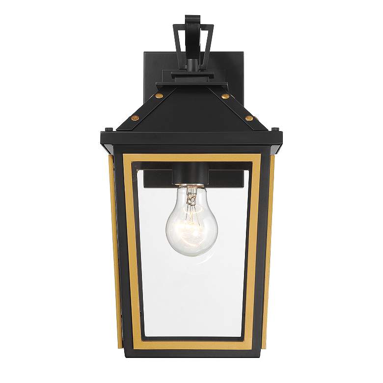 Image 4 Hawkins 1 Light Matte Black + Textured Gold Outdoor Sconce more views