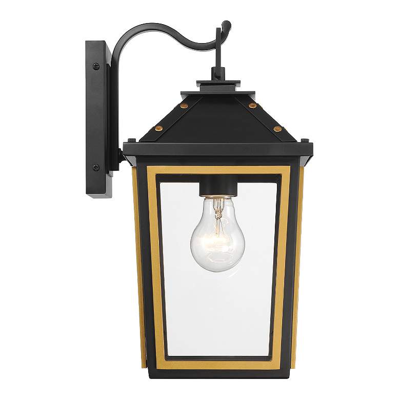 Image 5 Hawkins 1 Light Matte Black + Textured Gold Outdoor Sconce more views