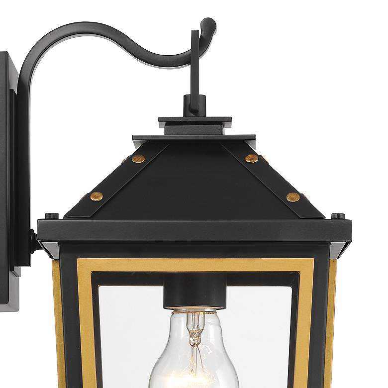 Image 6 Hawkins 1 Light Matte Black + Textured Gold Outdoor Sconce more views
