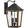 2_Hawkins 22 1/2"H Black and Gold 4-Light Outdoor Wall Light