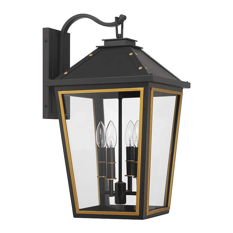 Image 3 Hawkins 22 1/2"H Black and Gold 4-Light Outdoor Wall Light more views