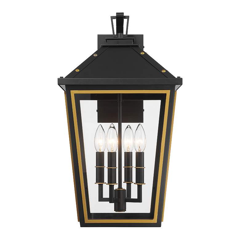 Image 4 Hawkins 22 1/2"H Black and Gold 4-Light Outdoor Wall Light more views