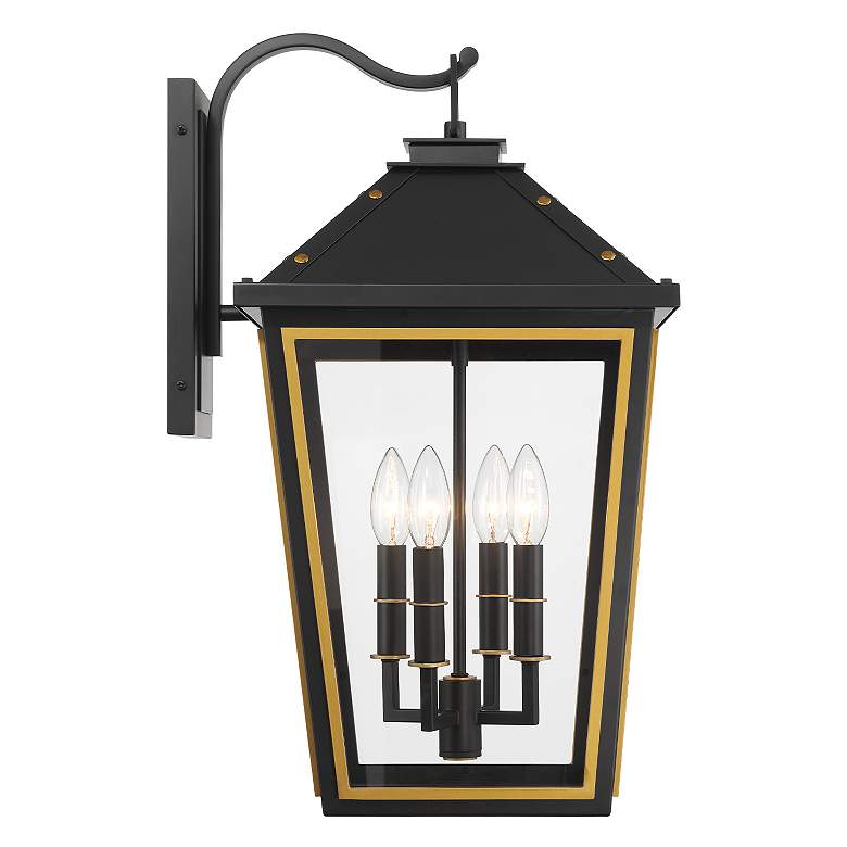 Image 5 Hawkins 22 1/2"H Black and Gold 4-Light Outdoor Wall Light more views