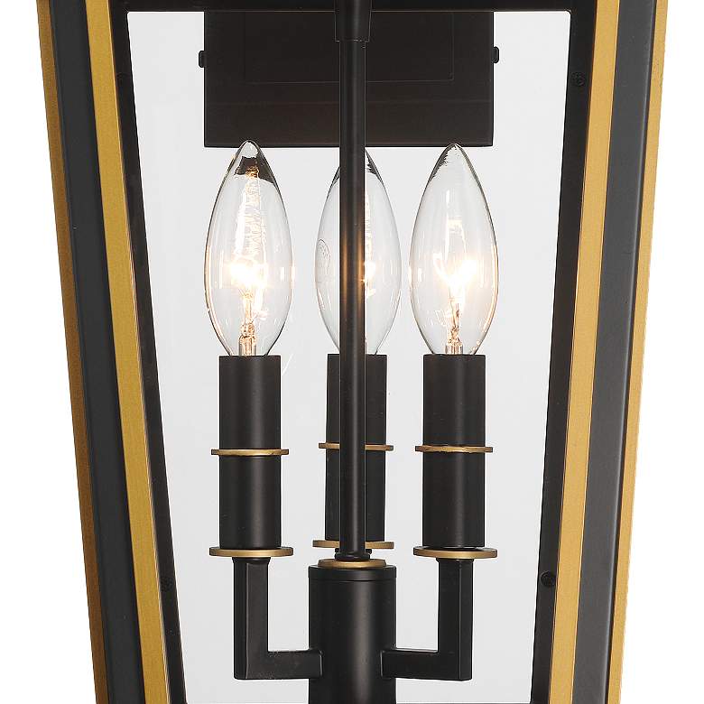 Image 6 Hawkins 3 Light Matte Black + Textured Gold Outdoor Sconce more views