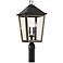 Hawkins 4 Light Matte Black + Textured Gold Outdoor Post