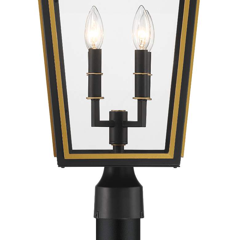 Image 6 Hawkins 4 Light Matte Black + Textured Gold Outdoor Post more views