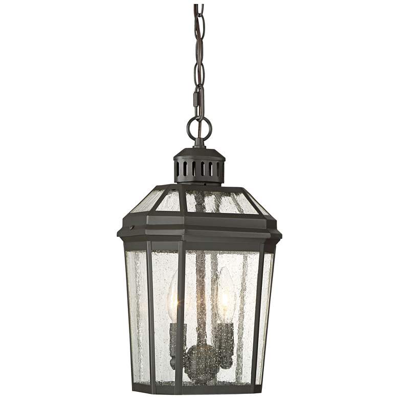 Image 1 Hawks Point 14 3/4 inchH Oiled Bronze Hanging Outdoor Light