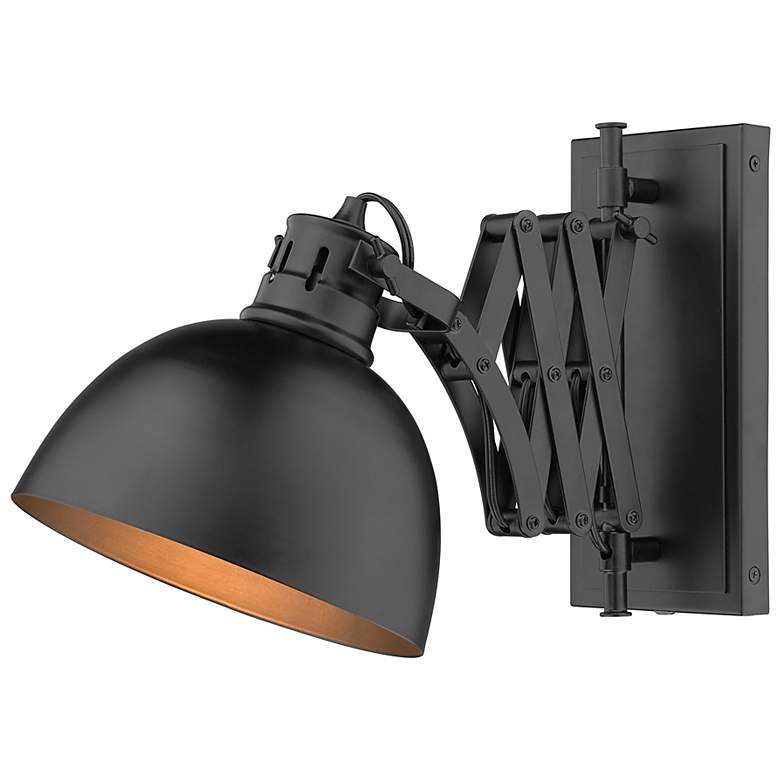 Image 6 Hawthorn 7 7/8 inch Wide Matte Black 1-Light Swing Arm with Matte Black more views