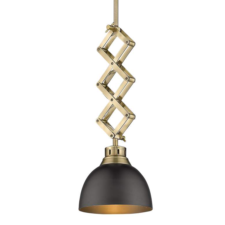 Image 1 Hawthorn 7 3/4 inch Wide Aged Brass and Black Mini Pendant Light