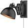 Hawthorn Matte Black Plug-In Adjustable Wall Lamp