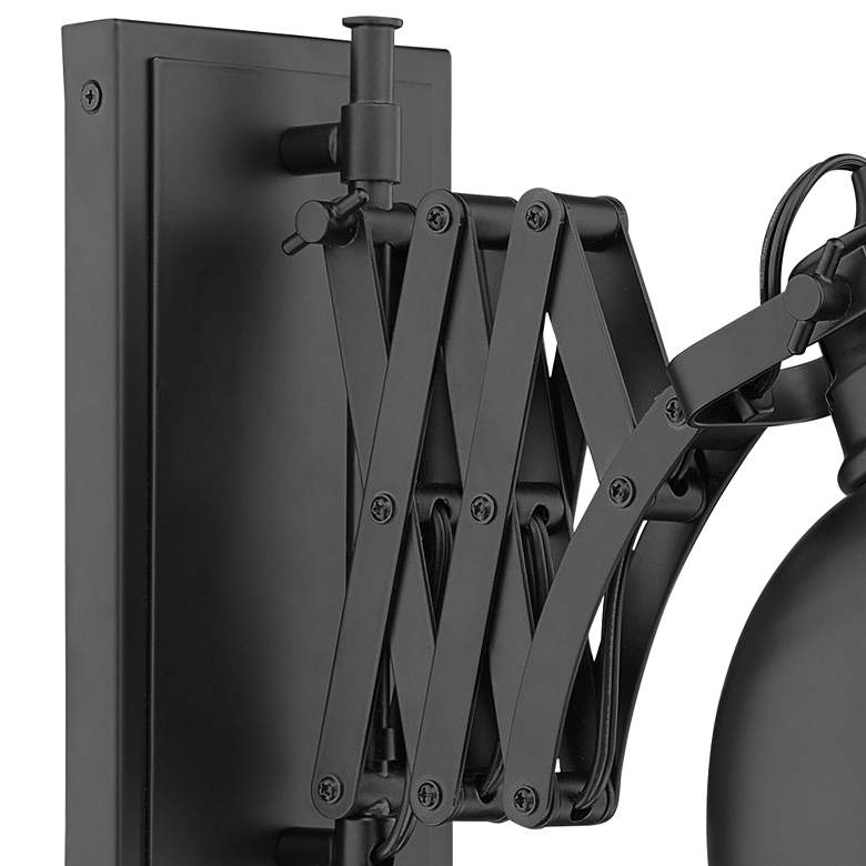 Image 2 Hawthorn Matte Black Plug-In Adjustable Wall Lamp more views