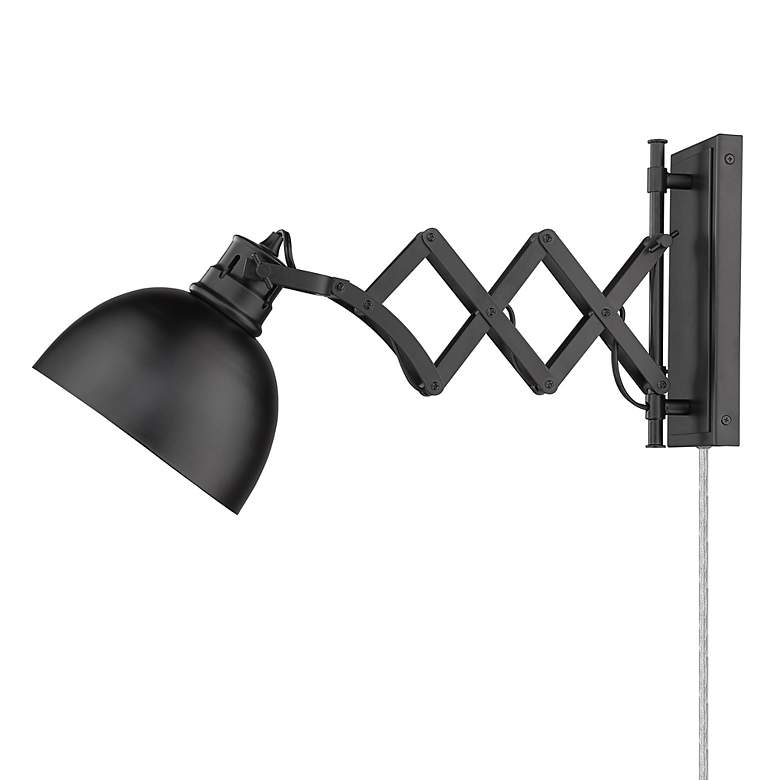 Image 3 Hawthorn Matte Black Plug-In Adjustable Wall Lamp more views