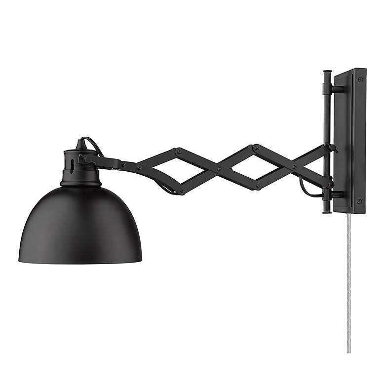 Image 4 Hawthorn Matte Black Plug-In Adjustable Wall Lamp more views
