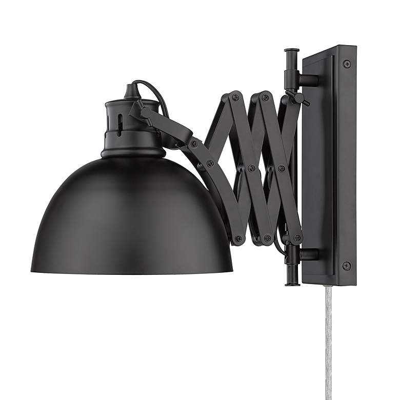 Image 5 Hawthorn Matte Black Plug-In Adjustable Wall Lamp more views
