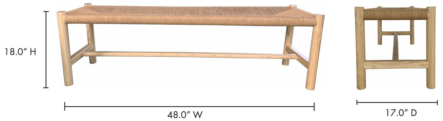 Image 7 Hawthorn Small Bench Natural more views