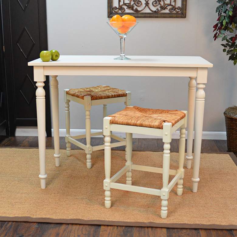 Image 4 Hawthorne 23 3/4" Antique White Counter Stool more views