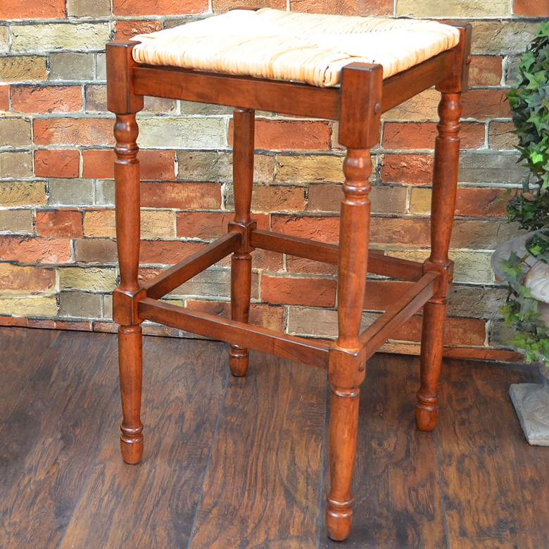 Image 1 Hawthorne 29 1/4" Chestnut Wood Barstool