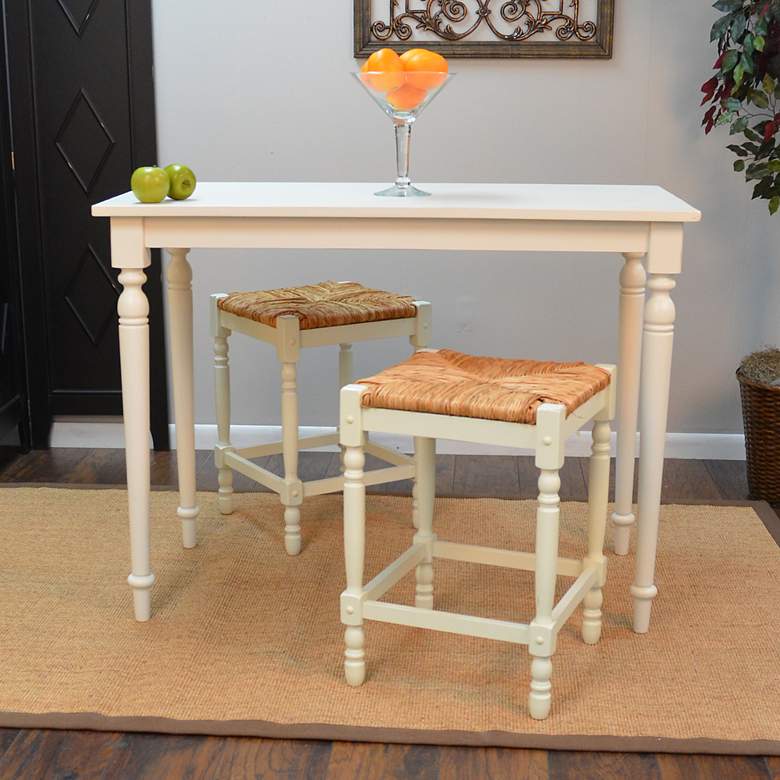 Image 4 Hawthorne 48" Wide Antique White Counter Table more views