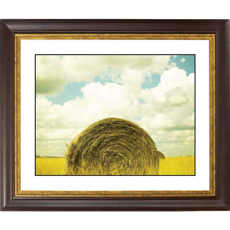 Image 1 Hay Bale Gold Bronze Frame Giclee 20 inch Wide Wall Art