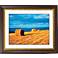 Hay Bales Gold Bronze Frame Giclee 20" Wide Wall Art