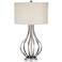 Hayden Silver Finish Open Gourd Table Lamp by Possini Euro