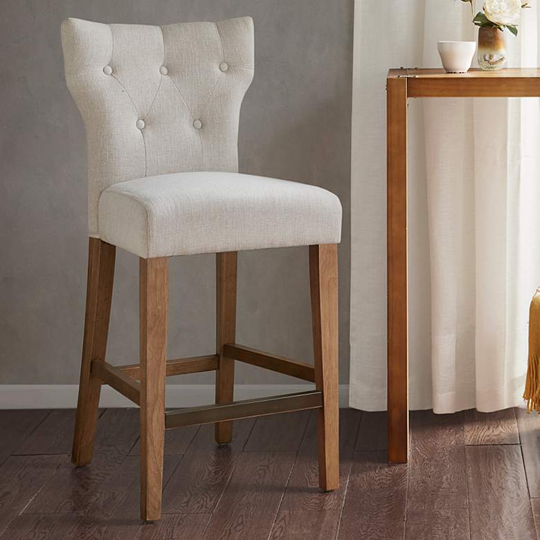 Image 1 Hayes 25" Cream Tufted Fabric Counter Stool
