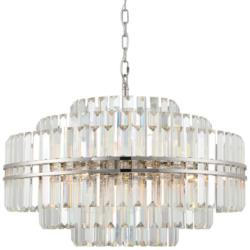 Hayes 28&quot; Wide Polished Nickel Crystal 16-Light Chandelier