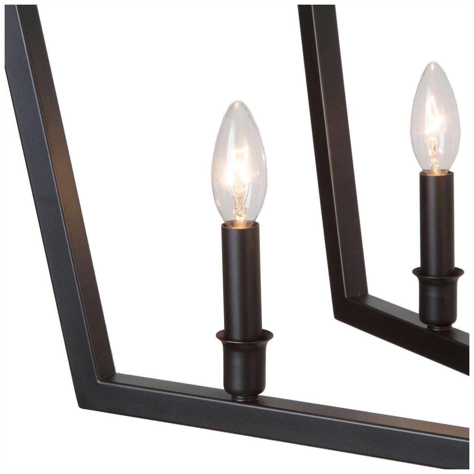 Thumbnail3 of Hayes  38"W Matte Black 8-Light Metal Linear Island Pendant more views
