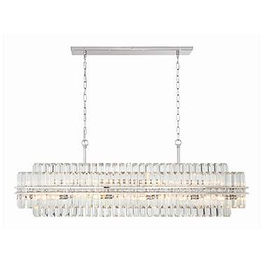 Hayes 50" Wide Polished Nickel 16-Light Linear Chandelier