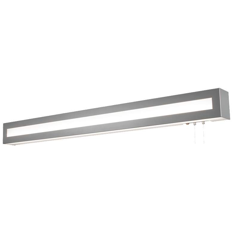Image 1 Hayes - Overbed Fixture - 4 Ft. - Satin Nickel Finish - White Acrylic